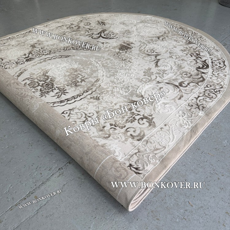 Турецкий Ковер Для Гостиной Дизайн 01 Бежево-Коричневый Овал